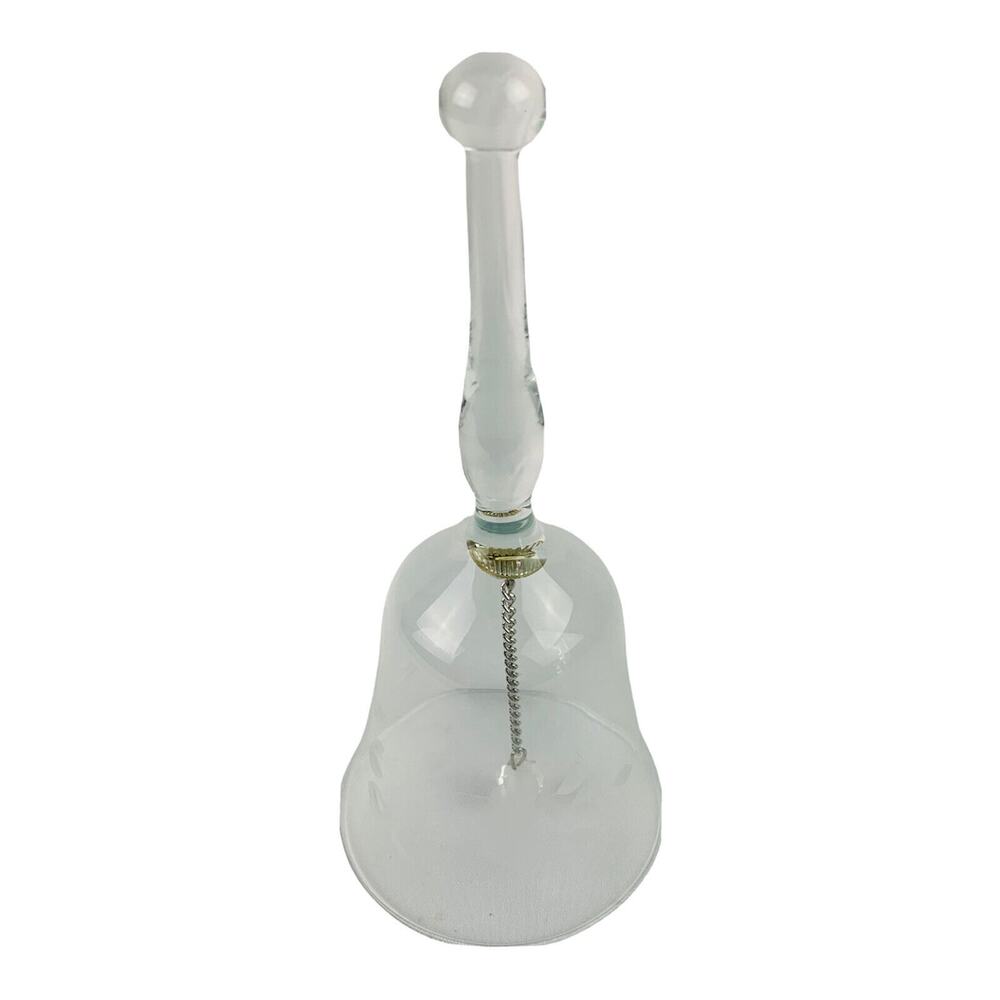 Heritage by Princess House 6"h Clear Bell Etched Floral Design Vintage